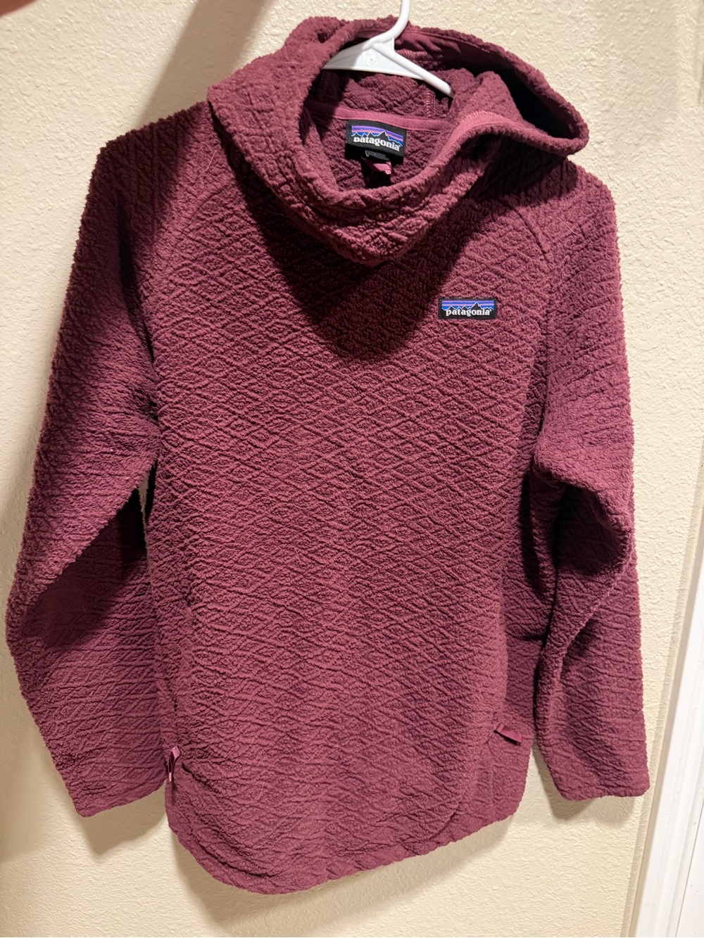 Patagonia Women’s Quilted Cowl Neck Pullover - Burgundy
